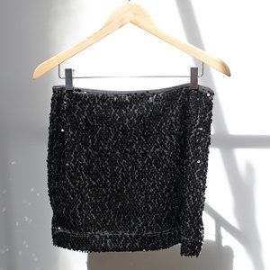 Express sequin black mini-skirt